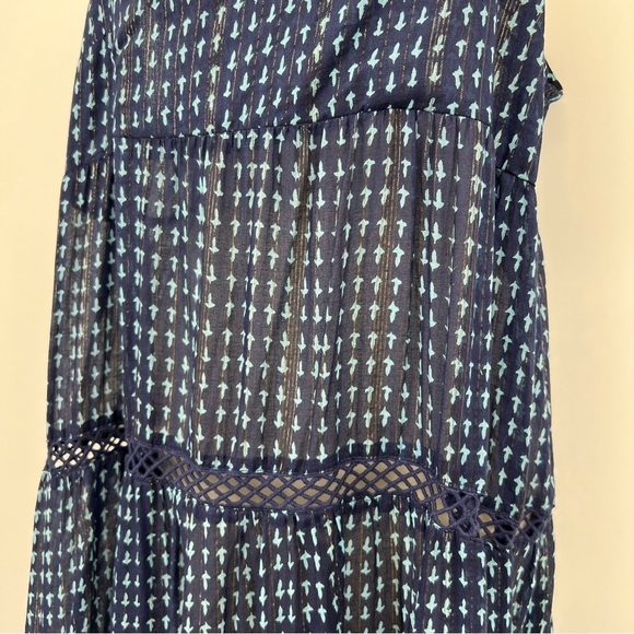 Free People Midnight Dance Print Spaghetti Strap Blue Sleeveless Maxi Dress - Picture 4 of 15